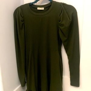 Long sleeve, green dress, size XS